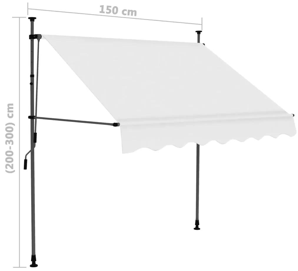 Tenda da Sole Retrattile Manuale con LED 150 cm Crema