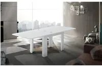 Tavolo Da Pranzo Allungabile Moderno 90/180x90x75cm - LYRA Colore: bianco laccato lucido