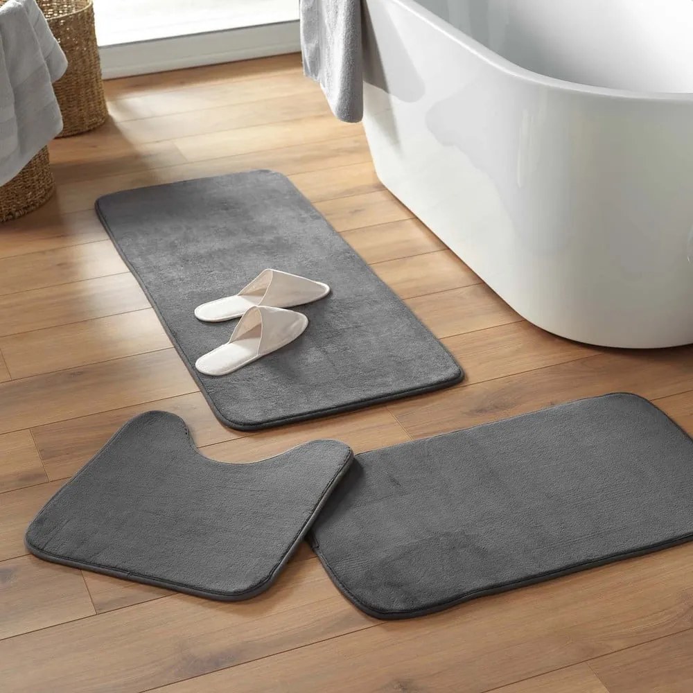 Tappeto bagno antracite 45x75 cm Vitamine - douceur d'intérieur