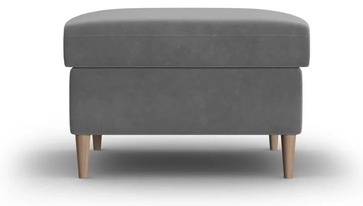 Poggiapiedi grigio chiaro con rivestimento in velluto Kyoto – Cosmopolitan Design