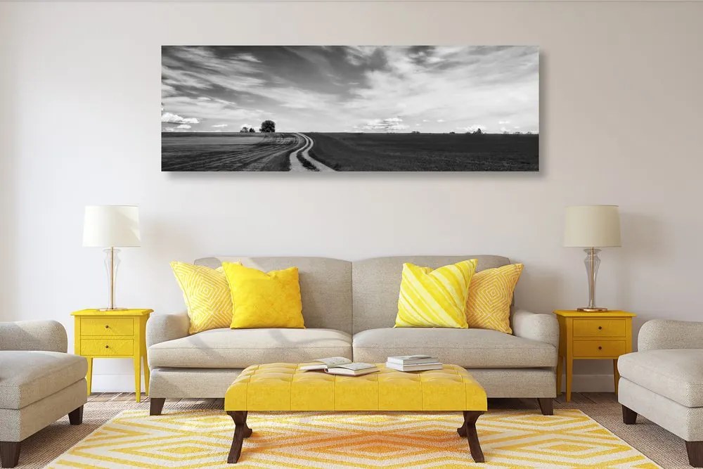 Quadro su tela – Paesaggio incantevole in bianco e nero