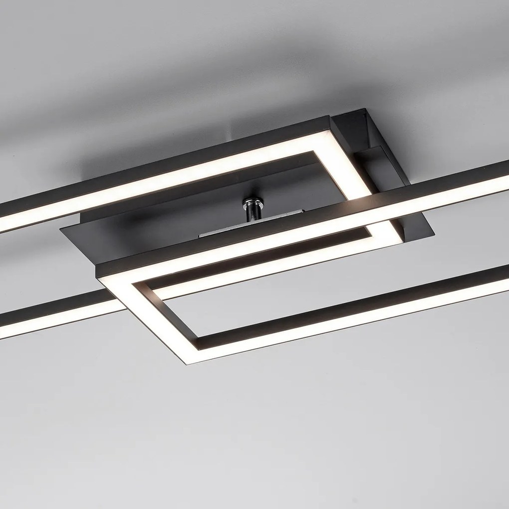 Plafoniera nera 101 cm con LED dimmerabile a 3 livelli - Georgi