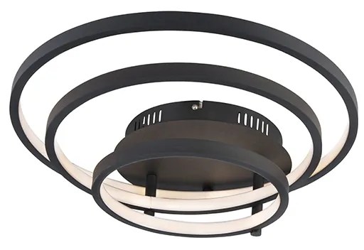 Plafoniera moderna nera con LED e dimmer - Rondas