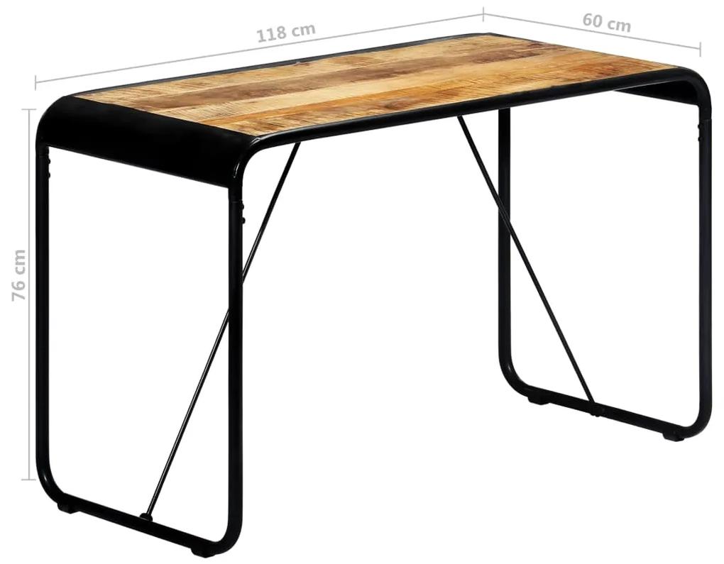 Tavolo da Pranzo 118x60x76 in Legno Massello di Mango Grezzo