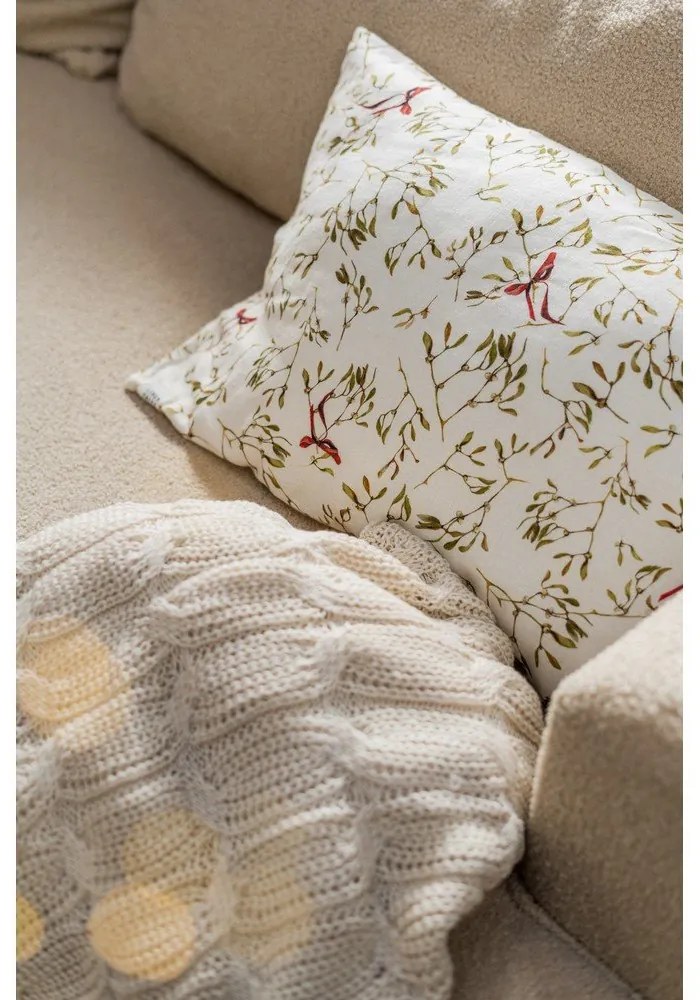 Federa con motivo natalizio 40x60 cm Mistletoe - Linen Tales