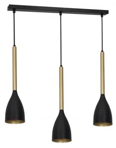 Lampadario su corda ISTAPPAR 3xE27/60W/230V nero/oro