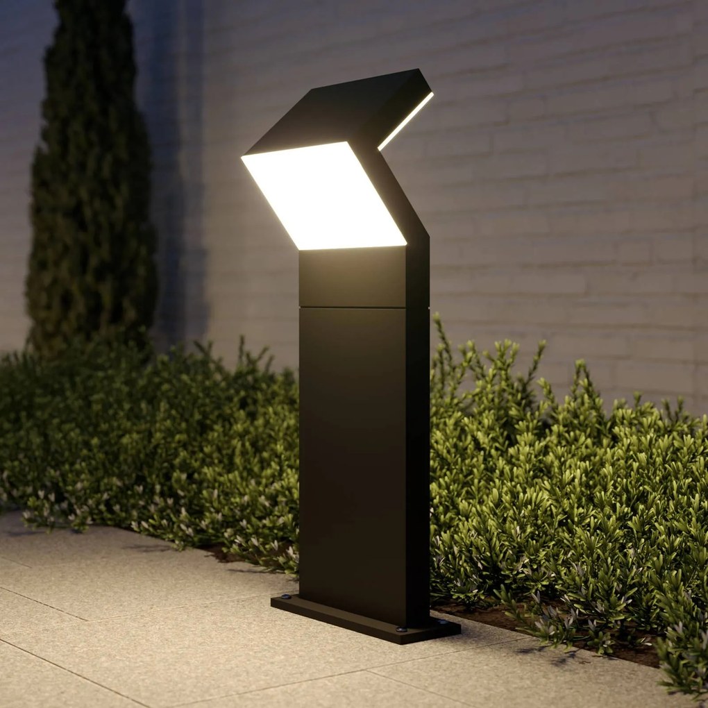 Arcchio lampioncino LED Havin, antracite, metallo, 60 cm Havin, Nero, Alluminio, Moderno, Lampada LED da esterni