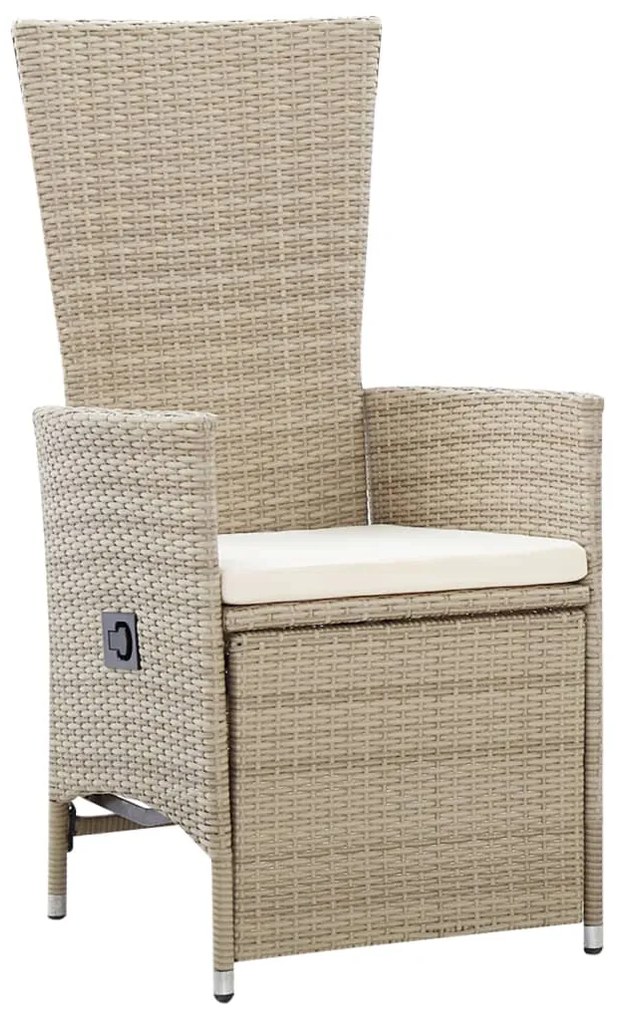 Set da Pranzo da Giardino 9 pz con Cuscini Beige