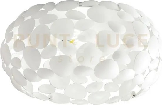Plafoniera dioniso bianca 3 luci attacco e27 48x48x21cm in metallo