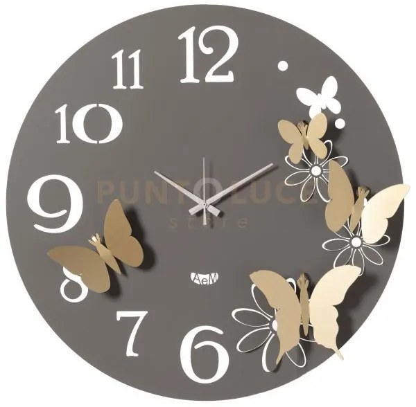Orologio da parete particolare butterfly flowers grande fango e oro...