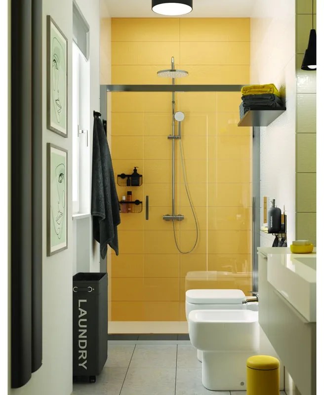 Piatto doccia SANYCCES in resina Logic bianco L 70 x L 120 x H 3 cm opaco effetto ardesia