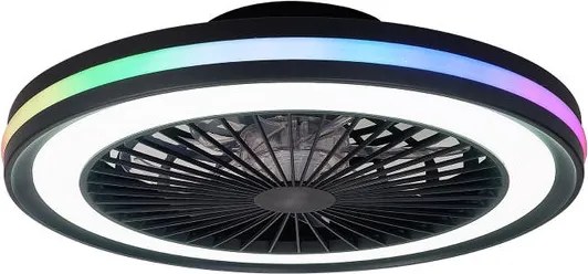 Ventilatore da soffitto LED Gamer con pale invisibili trasparenti, struttura nera, ø 46.6 cm silenzioso MANTRA