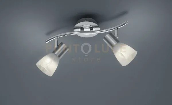 Levisto barra 2 spots orientabile  acciaio + vetro  l.33cm 2 luci a...