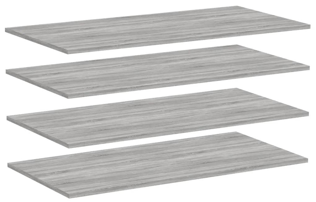 Mensole parete 4pz grigio sonoma 100x50x1,5cm legno multistrato