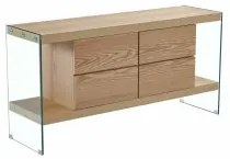 Credenza DKD Home Decor S3023496 Cristallo Trasparente MDF Marrone Chiaro (160 x 45 x 80 cm)