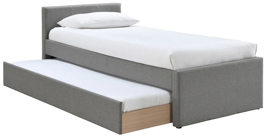 Letto estraibile bambino 90 x 195 cm tessuto grigio MACCO