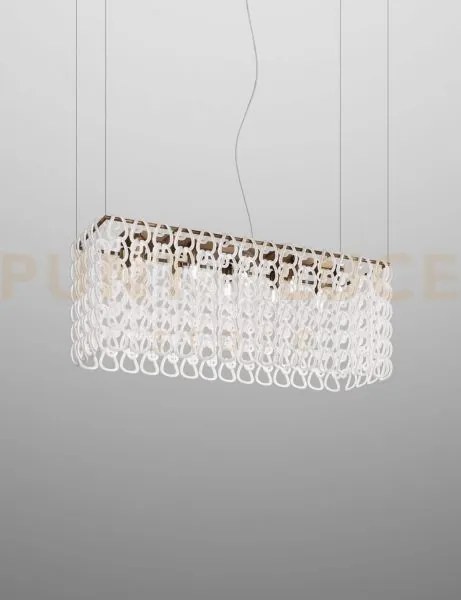 Giogali sospensione r1b bianco e bronzo opaco 10 luci attacco e27 i...