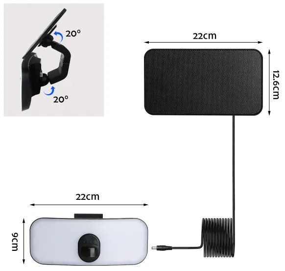 Brilagi - Applique a LED solare con sensore ROOF LED/13W/5V IP65