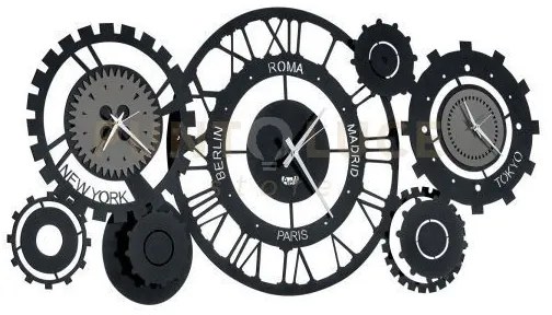 Orologio da parete particolare fuso meccano nero e fango