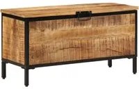 Scatola Portaoggetti 82x30x43 cm Legno Massello di Mango Grezzo 358509