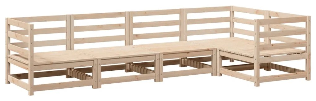 Set divani da giardino 5 pz in legno massello di pino