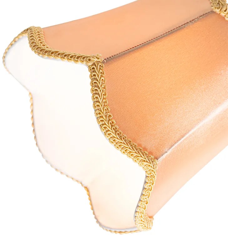 Plafoniera classica nera con paralume oro 3 luci - Nona