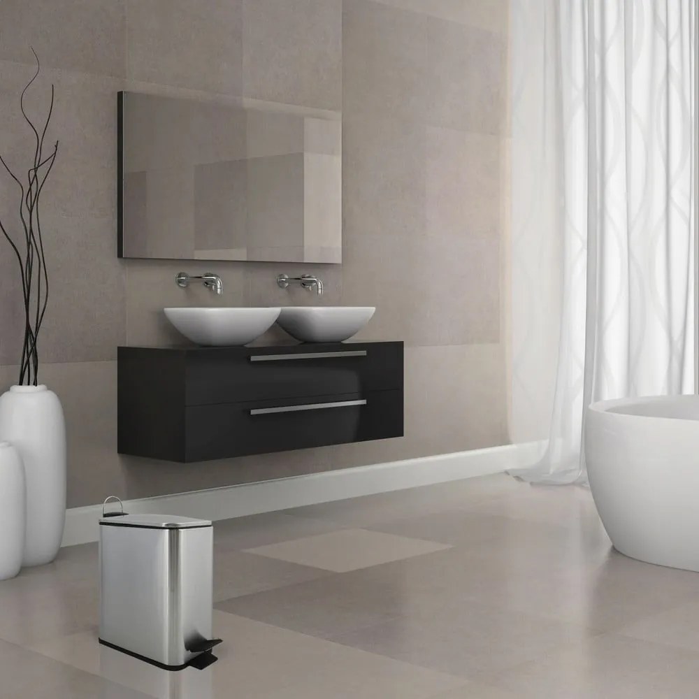 Cestino per la spazzatura color argento opaco in acciaio con pedale 5 l Erik – Spirella