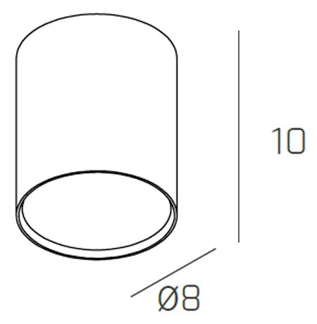 Plafoniera Moderna Cilindrica Shape Metallo Sabbia 1 Luce Gx53 10Cm