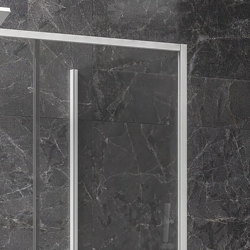 Kamalu - Box doccia 3 lati 90x100x90 scorrevole  telaio bianco | KLA-4000N