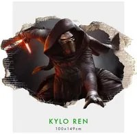 Kylo Ren Guerre stellari - Adesivo murale parete 3D wall sticker cameretta bimbi Misura: 150x100 cm