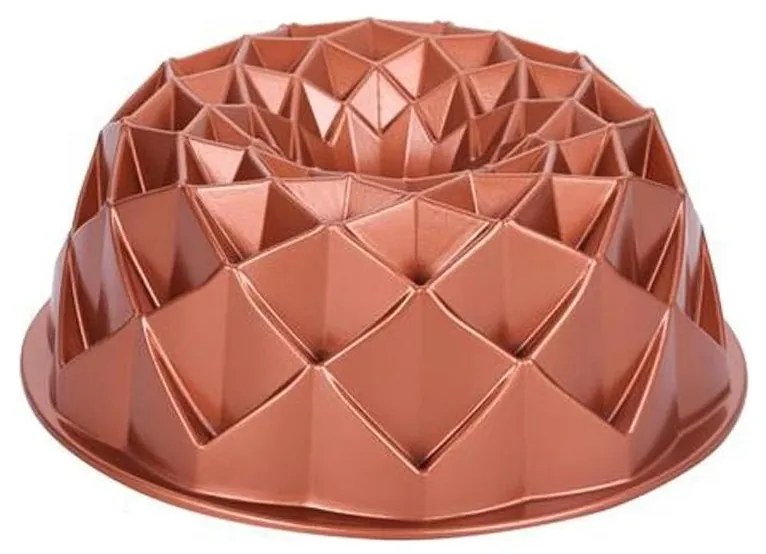 Stampo per ciambella KITCHISIMO 24 cm, motivo diamante, colore rame