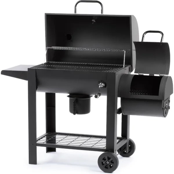 Fieldmann - Griglia a carbone con affumicatoio nero