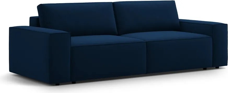 Divano blu scuro allungabile e con contenitore rivestito in velluto 247 cm Jodie – Micadoni