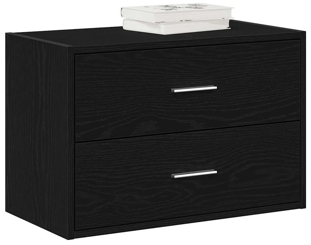 Armadio Con 2 Cassetti Rovere Nero 60x31x40 Cm İn Truciolato /