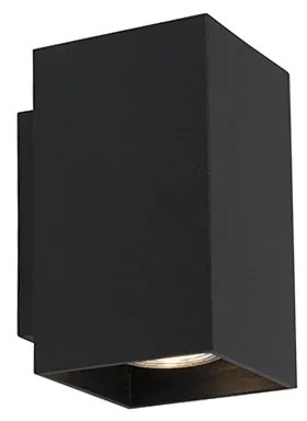 Lampada da parete moderna nera quadrata 2 luci - Sandy
