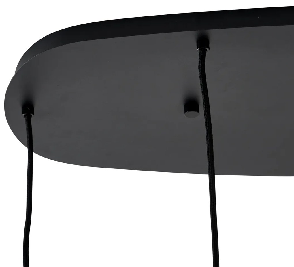 Lampada a sospensione moderna nera con vetro fumé 5 luci - Sheena