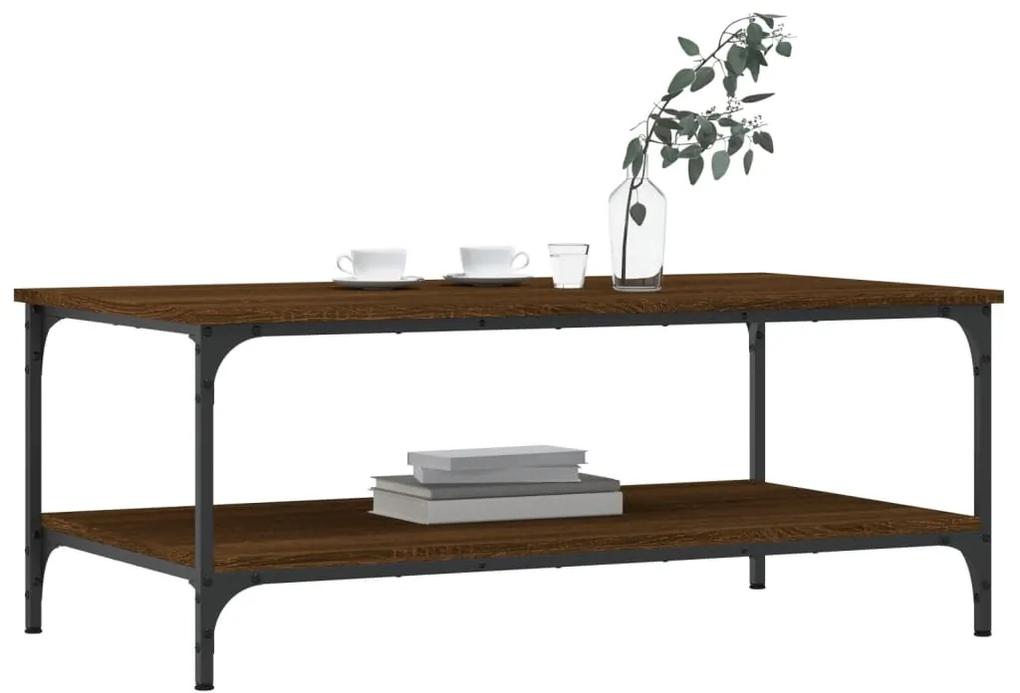 Tavolino salotto rovere marrone 100x55x40 cm legno multistrato