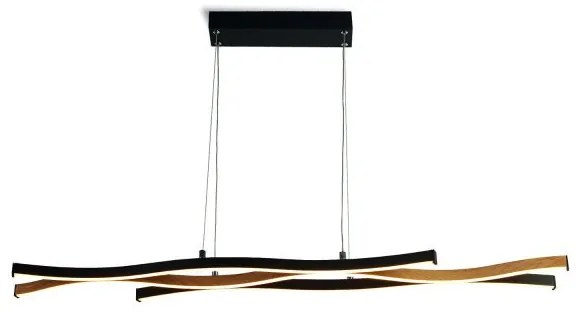 Bloom pendant - effetto legno e metallo nero