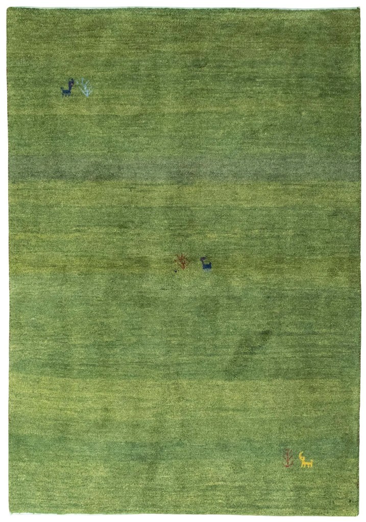 Gabbeh Tappeto persiano 140x200 Verde (Iran) Annodato A Mano