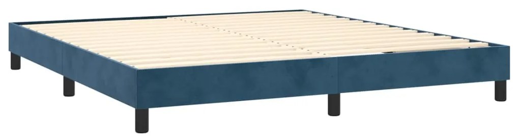 Letto a molle con materasso e led blu scuro 180x200 cm