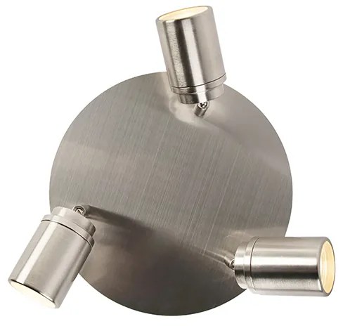 Faretto da bagno moderno in acciaio 3 luci IP44 - Ducha