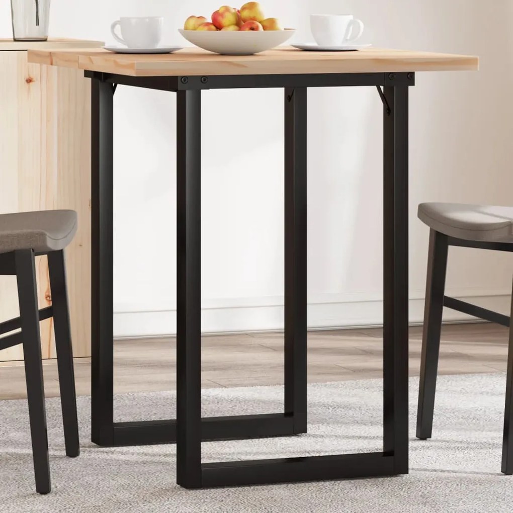 Tavolo da pranzo telaio a o 70x70x75,5 cm massello pino e ghisa