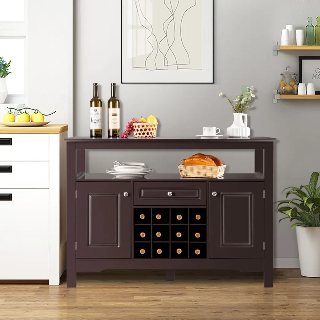 Costway Credenza per cucina con porta bottiglie di vino a forma