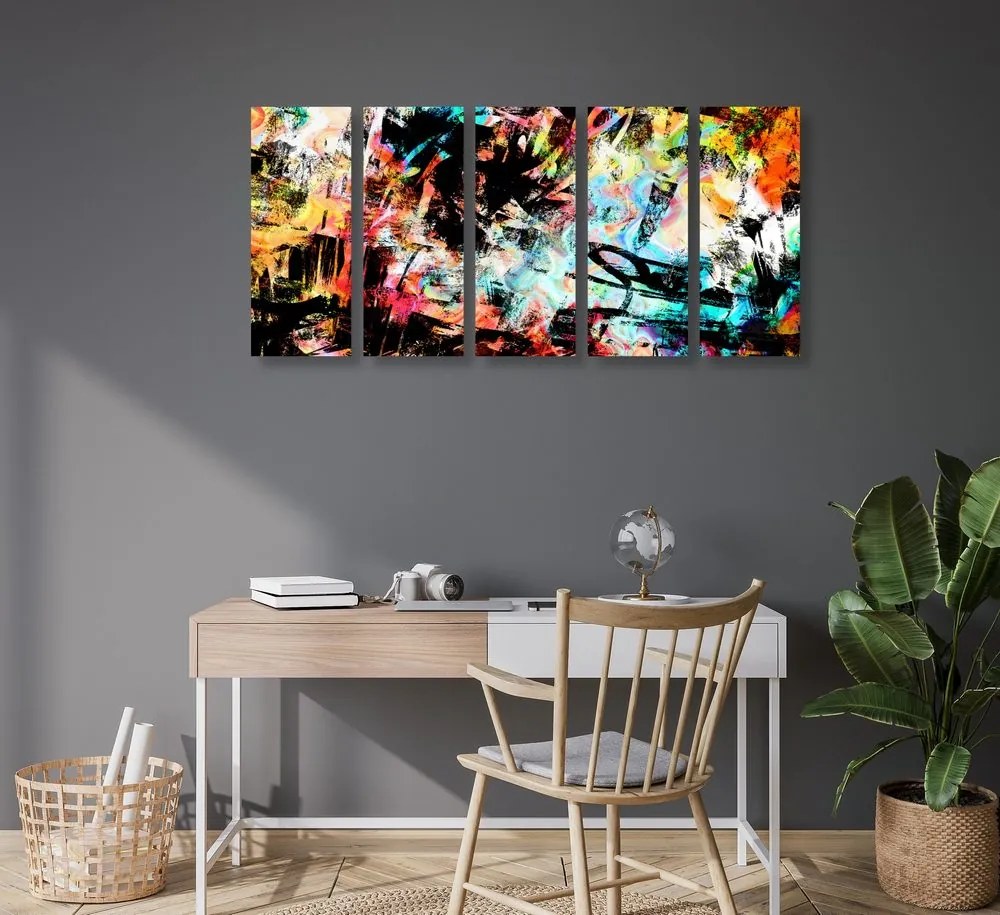 Quadri 5 pezzi – Arte unica di graffiti