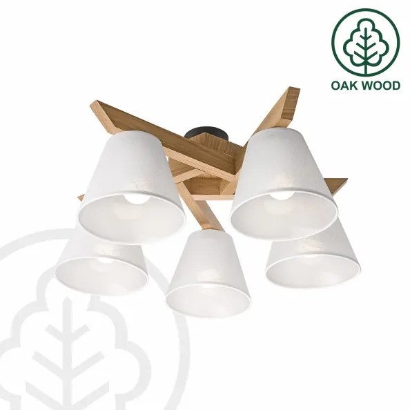 Brilagi - LED Lampadario a plafone ANTHONY 5xE14/40W/230V quercia/bianco
