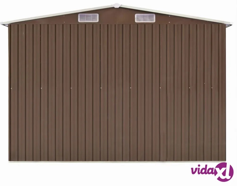 vidaXL Casetta da Giardino 257x489x181 cm in Metallo Marrone