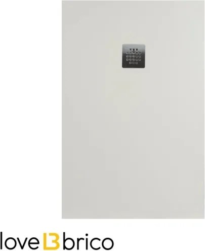 Piatto doccia in mineralmarmo 80x100 cm beige effetto pietra con griglia e piletta sifonata