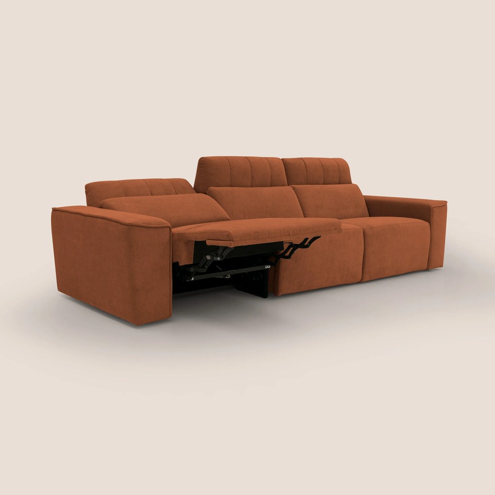 Clark Divano modulare 3 sedute con opzione relax elettrico in tessuto smacchiabile impermeabile T17