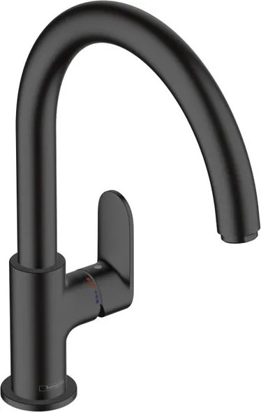 Rubinetto da cucina fisso a collo di cigno Vernis Blend nero verniciato opaco HANSGROHE