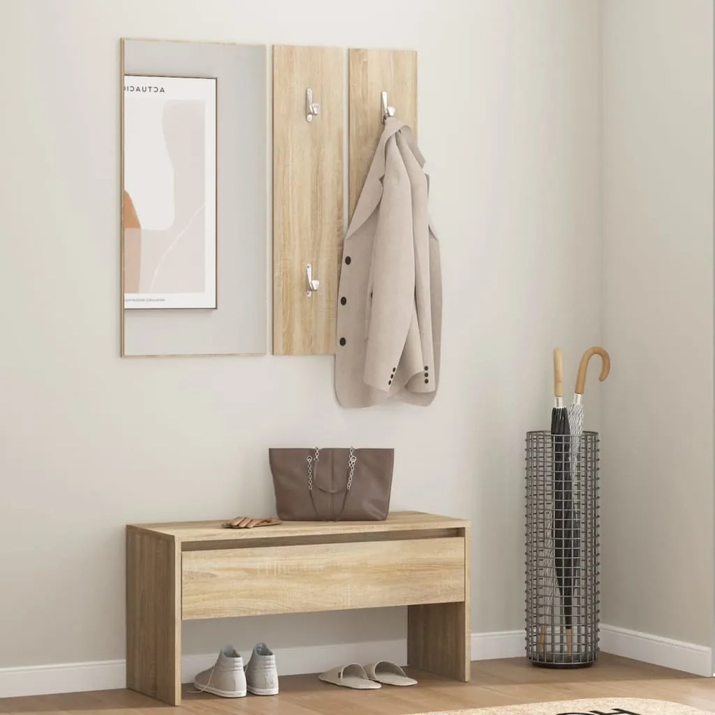 Set Di Mobili Da Corridoio Rovere Sonoma İn Legno Multistrato /